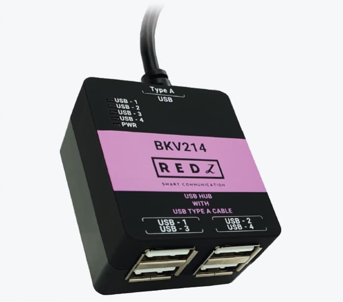 Przemysłowy HUB USB 2.0 4x USB-A przewód 3 m REDZ BKV214