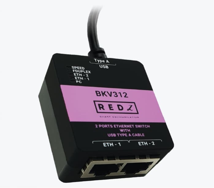 BKV312 – Konwerter USB-A 2.0 - 2-portowy Ethernet Switch