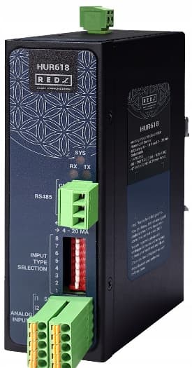 REDZ HUR618 – Moduł wejść analogowych 0-10V / 0-20mA Modbus RTU (RS485)